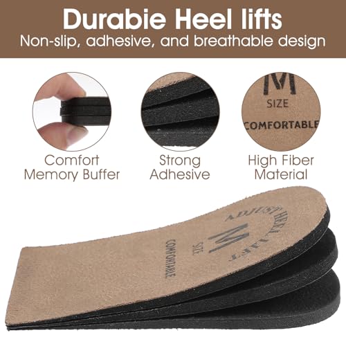 Image of 1 Pair Heel Inserts Pads for Shoes Men & Women Height Increase Boosters Heel Lift Raisers for Shoes, Shoe Lifts for Men Heels Cushions for Leg Length Discrepancy Height Increasing Insoles (M)