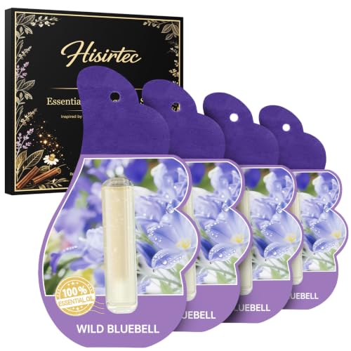 Image of Hanging Car Air Freshener Wild Bluebell Adjustable Fragrance Control 4Pack