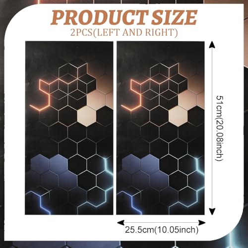 Image of Blueshyhall 2PCS Car B-Pillar Vinyl Stickers Honeycomb Waterproof Sun Protection Scratch Vehicle Door Pillar Decals 3D Hexagonal Graphics Vehicle Door Pillar Decals