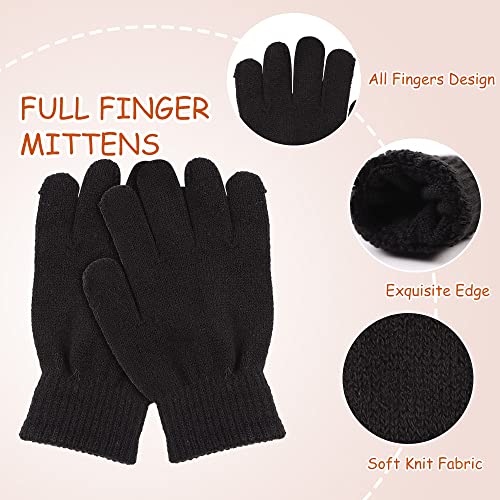 Image of Yuoahcn Kids Winter Beanie Hat Scarf Gloves Set Knit Warm Toddler Winter Cap Gloves Neck Warmer for Boys Girls 1-8 Year