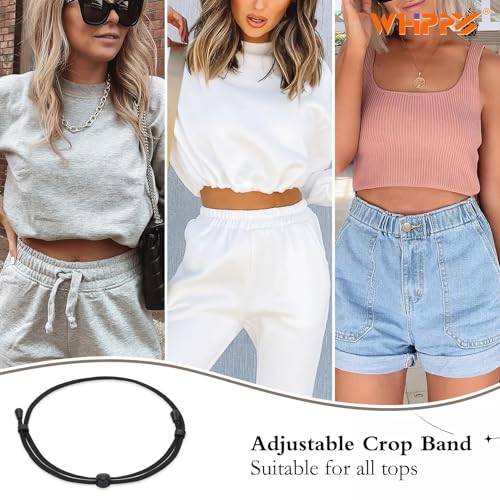 WHIPPY 2Pack Tuck Band Tool for Women Elastic Stretch Belts Tucking Shirts Sweater Cropping Belt Adjustable Crop Band for Top3
