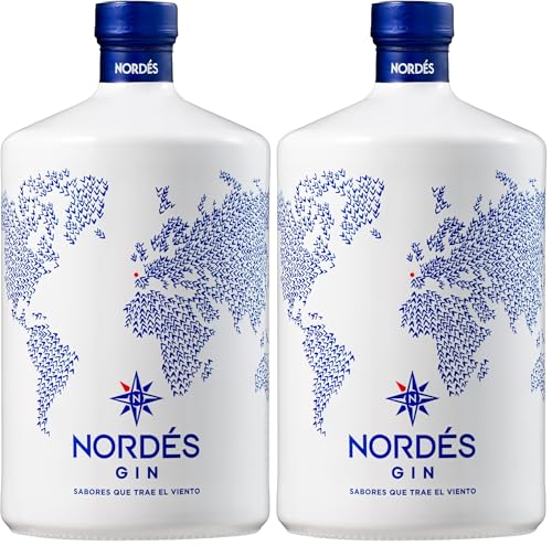 Nordés, Ginebra premium, 1 botella 70 cl (Paquete de 2)