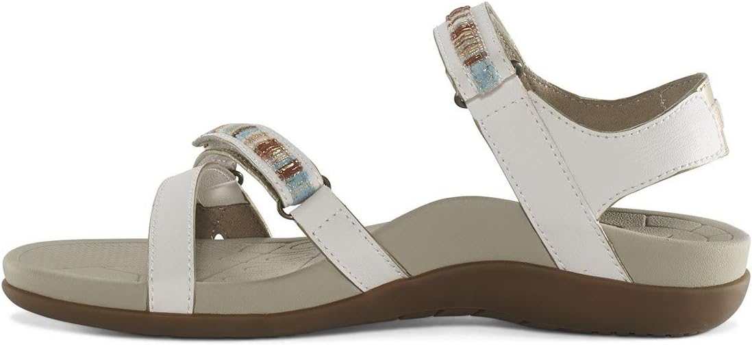 Aetrex Womens Mila Quarter Strap Sandals - White - Size