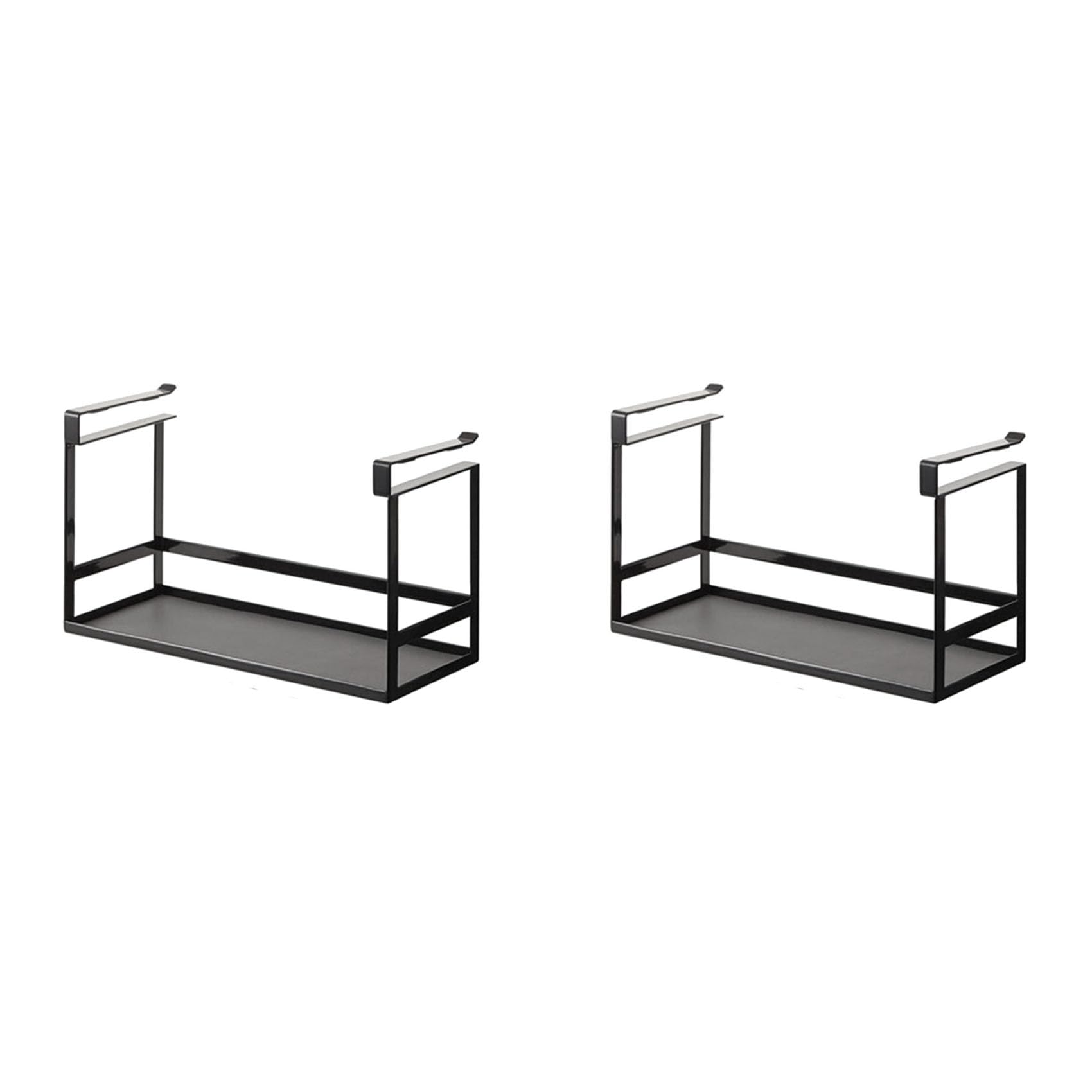 Vjsujehgy 2X Under-Shelf Spice Organizer Cabinet Hanger Shelf Seasoning Bottle Holder Closet Storage Basket Kitchen Accessories