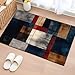 Xibuciein Abstract Color Blocks Felt Area Rug with Dotted Non-Slip Backing, Geometric Architectural Art Color Blocks Natural Floor Mat for Living Room Bedroom Office, 60x90cm, Rectangle