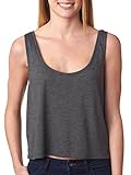 Bella 8880 Ladies Flowy Boxy Tank - Dark Grey Heather, Medium