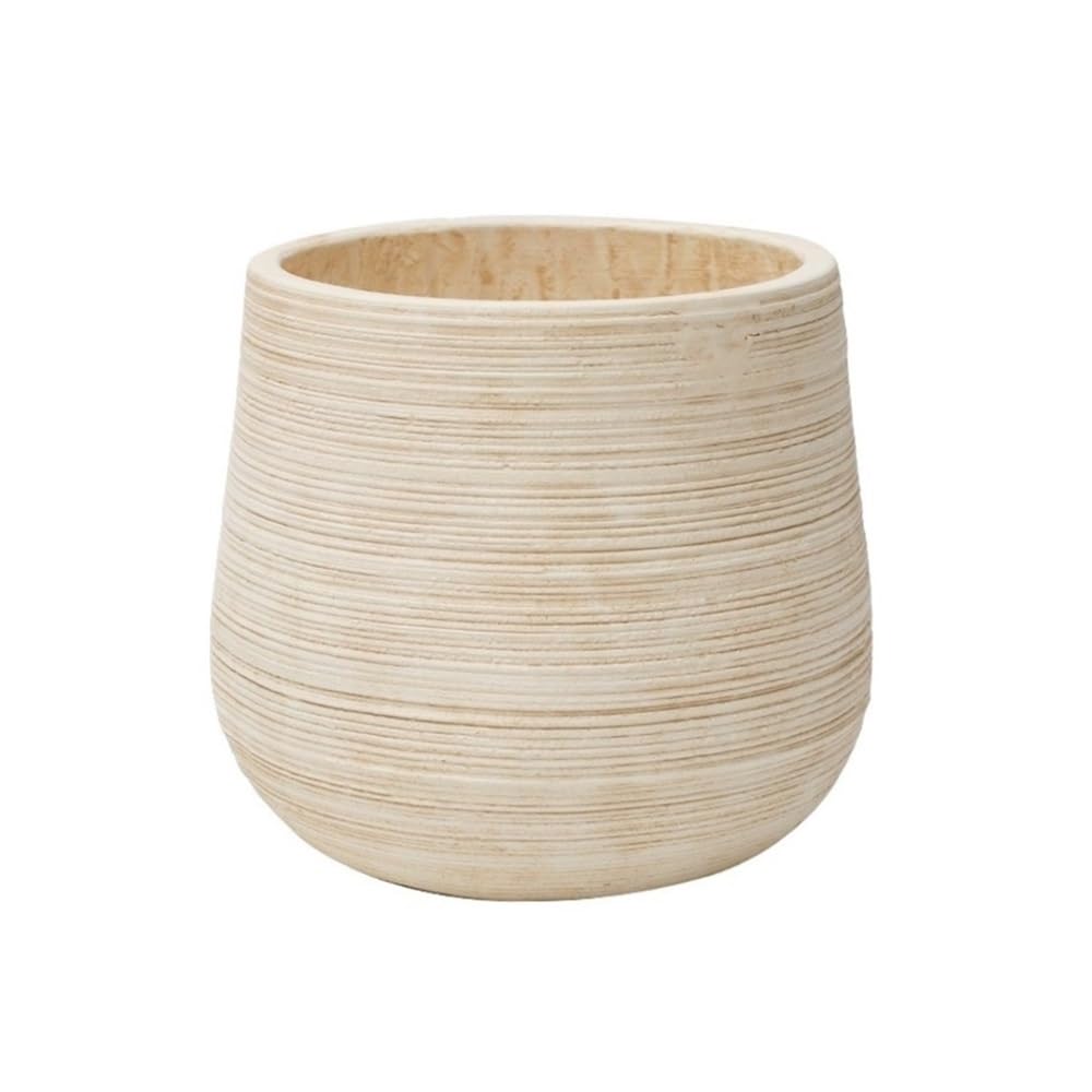 XBGfdySD Texture Concrete Flowerpot, Rotundity Plant Pot with Drainage Hole for Indoor and Outdoor Use Garden or Patio Planter(White,Small)
