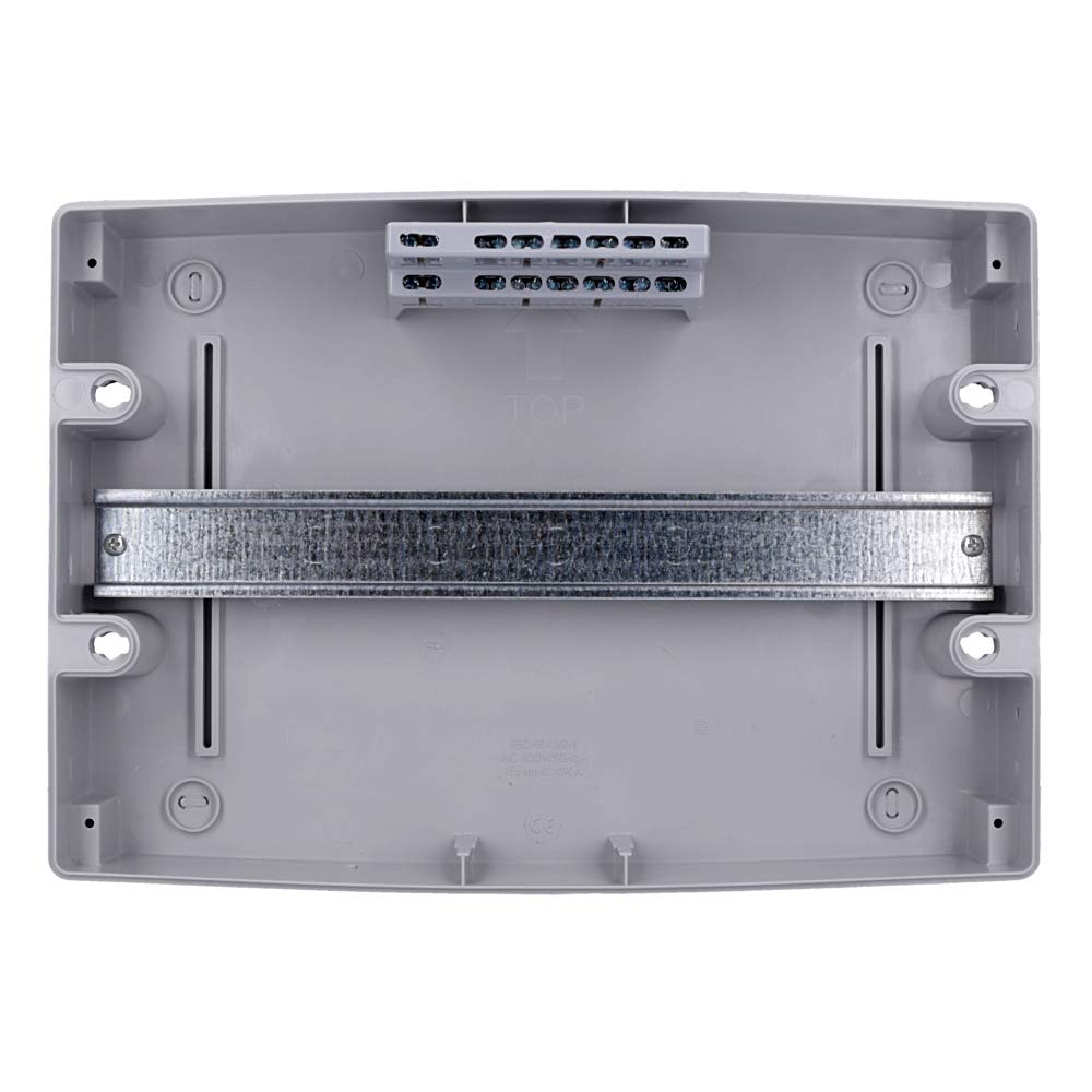 Aufputz Feuchtraum Verteiler 1-reihig IP65 12 Module Verteilerkasten Kleinverteiler Sicherungskasten, Tür transparent