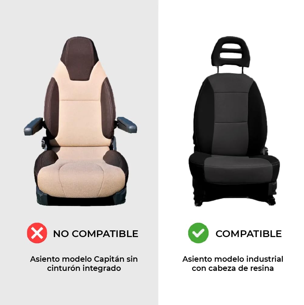 Pack 2 Fundas de Asiento Premium Choco Beige para Autocaravanas y Furgonetas Camper Fiat Ducato, Peugeot Boxer y Citroën Jumper (+2006)