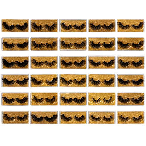 ALICROWN 25MM Mink Lashes 30 Styles Long Dramatic Strip False Eyelashes Fluffy Thick Cross 100% Siberian Lashes Pack