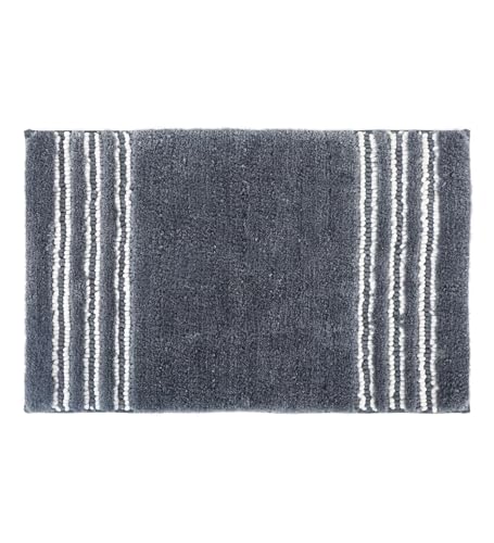 Image of Obsessions Ultra Soft Solid Bath Mat - Premium 1950 GSM Density, Anti-Skid Safety Backing & Superior Absorbency for Quick-Dry Comfort (40x60 cm, Charcoal)