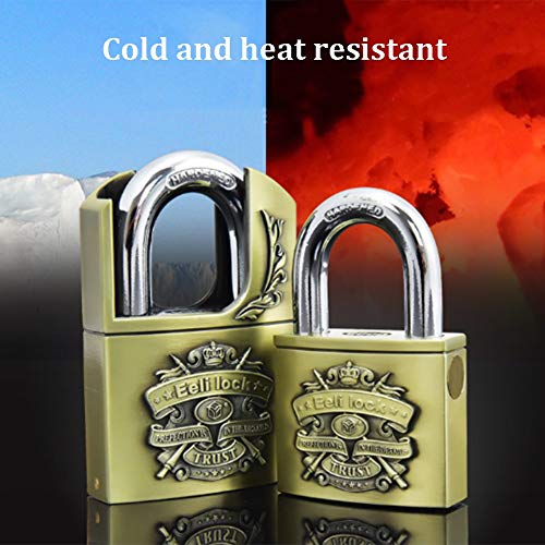 Image of Keyed Padlocks Bronze Key Padlock, Waterproof, Rust-Proof and Anti-Theft, Width 40mm, 50mm, 60mm (1.6 / 2in / 2.4in), Used for Garage Fence Storage Cabinets (Color : Style1, Size : 40mm)