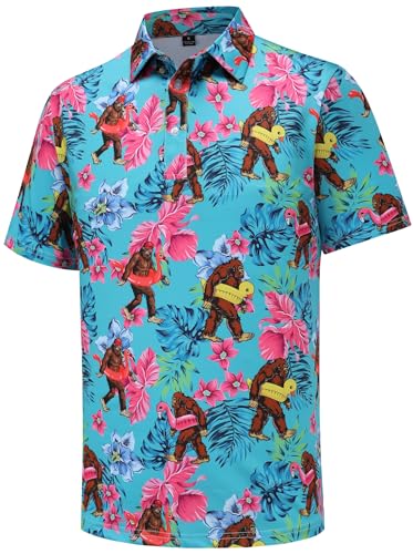 Funny Golf Shirts for Men Short Sleeve Casual Performance Polo Shirts
