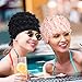 2 Pcs Lace Vintage Swim Cap Flower Floral Petal Retro Style Bathing Caps Pink Black Women's Long and Short Hair Swimming Hat Not Waterproof