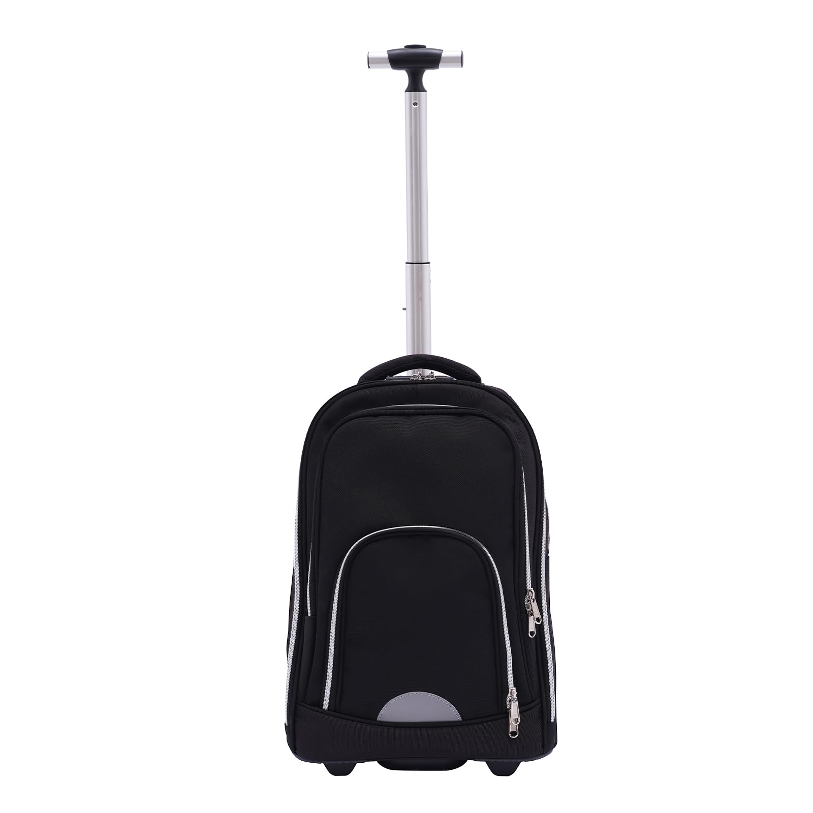 Plecak na kółkach, 45 l, bagaż podręczny z kołem 7", wysokość drążka 30-51 cm, plecak podróżny, plecak podróżny, kolor czarny, 33 x 25 x 49 cm
