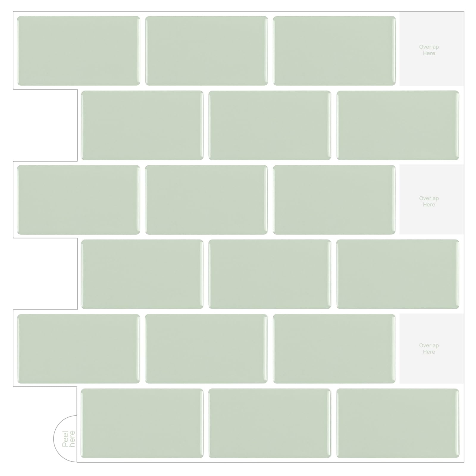 WoStick 10-Sheets 3D Self Adhesive Wall Tiles, Peel and Stick Wall Tiles, Splashback Tile, Metro Subway Stick on Tile for Kitchen & Bathroom(30.5x30.5cm) โ image 1