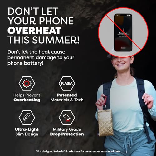Image of PHOOZY Apollo II Thermal Phone Case with NASA-Derived Technology - Extends Battery Life 4X in Hot or Cold Weather - Military Grade 8-Foot Drop Protection Insulated Pouch - Large Gold