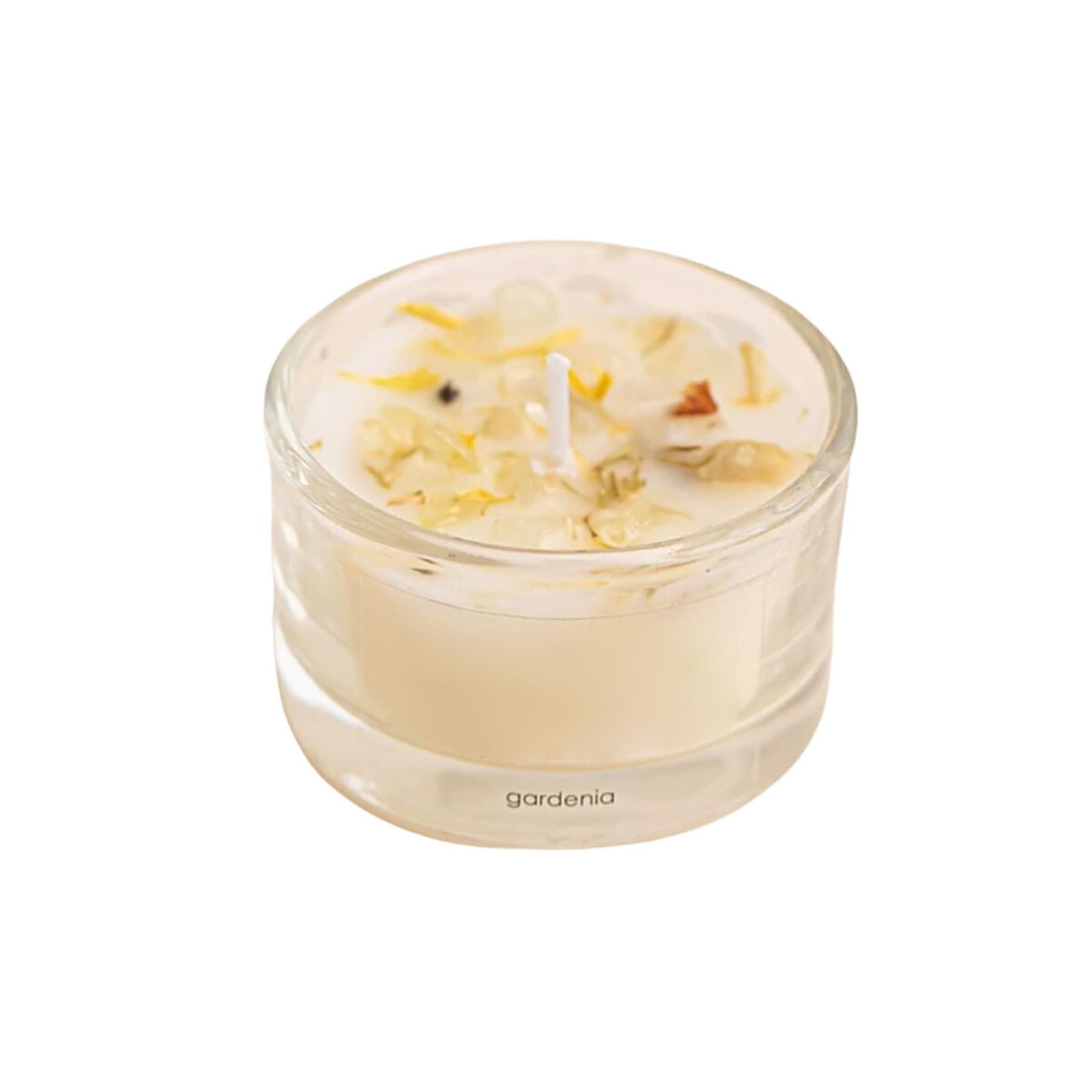 Exquisito Velas de cristal hechas con cera de soja y aceites esenciales, vela perfumada reutilizable for vacaciones en casa, relajación y Spa, 4 Uds. meloso(Gardenia)