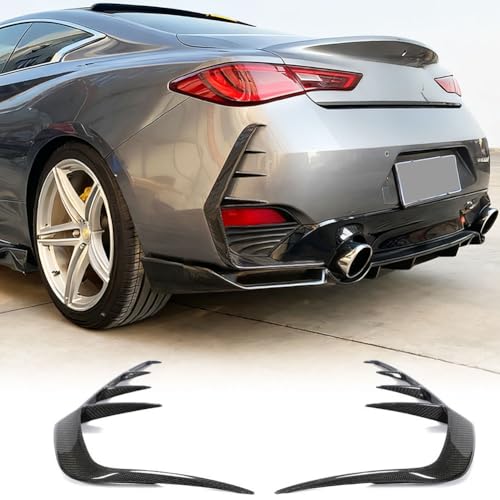 Carbon Fiber Rear Canard for Infiniti Q60 Q60S 2016-2022 Coupe 2-Door Rear Bumper Side Vent Trim Canards Fins Factory Outlet