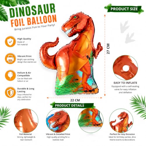 Image of Rozi Decoration Blue Dinosaur Balloons for Birthday Decoration Items Set of 58 Pcs | Kids Birthday Decorations Items | Dinosaur Theme Bday Balloons for Decor
