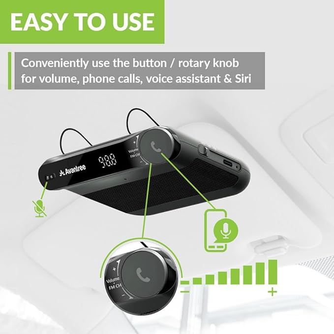 Avantree Roadtrip Altavoz Bluetooth para Coche y Transmisor FM Manos Libres 6W miniatura 6