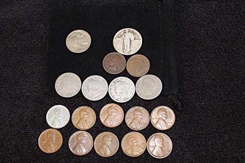 1 Ultimate Collection of Old Coins. 2 Indian Head Pennies, 10 Wheat Pennies, 4 Liberty Nickels, and 1 Silver Walking Liberty Quarter Good - Thumbnail 2