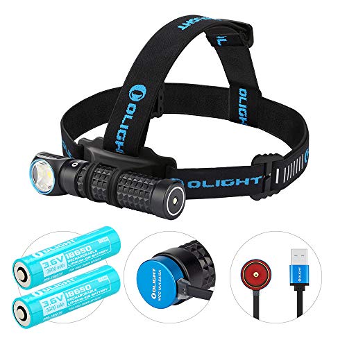 OLIGHT(オーライト) Perun コーナーライト ヘッドライト 懐中電灯 2000ルーメン フラッシュライト 充電式 ハンディライト 強力 アウトドア 釣り 登山 キャンプ 防水 5年保証 (本体+ヘッドストラップ+電池2点)