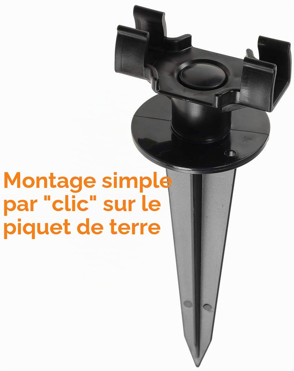 ChiliTec Multiprise de jardin de 15 m - Câble en caoutchouc - 5 prises avec couvercle - IP44 - Distance : 2,5 m - Multiprise pour extérieur - Noir