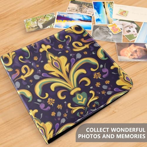 Álbum de fotos scrapbook DIY adhesivo con cubierta de cuero PU, 3 anillas, 40 páginas, tamaño 8x10 para recuerdos miniatura 5