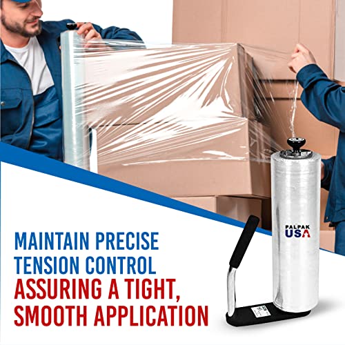 Image of Made in USA! Industrial Strength Stretch Film Dispenser - Palpak100 Light Weight Pallet Wrapper - Tension Knob Adjustment Wrap Handle (1 Pack)