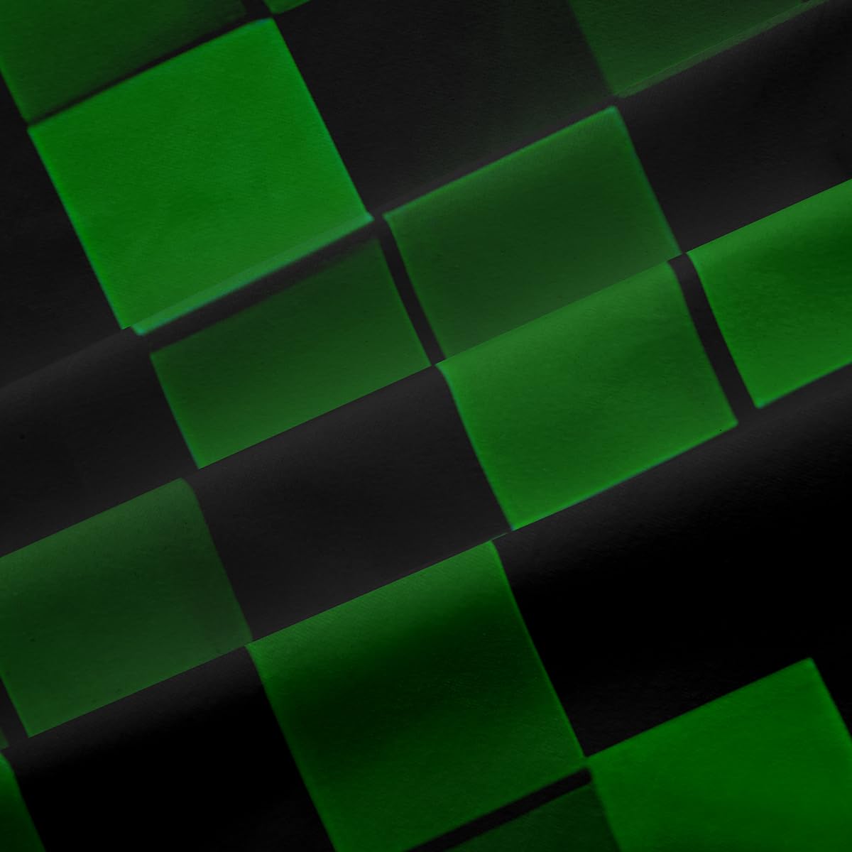 Manfei Pixelierte Miner Spieler Fenstervorhänge, Geometrische Kontrolle Videospiele Jungen Mädchen Zimmer Dekor, Gamepad Camo Grid Blackout Vorhänge, Schwarz Grün 2 Panels, XL Größe