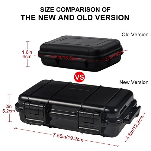 Dry Storage Box, Anti-Pressure Shockproof Waterproof Foam Floating Survivor Case for Fishing Camping Hiking (Large-Black)