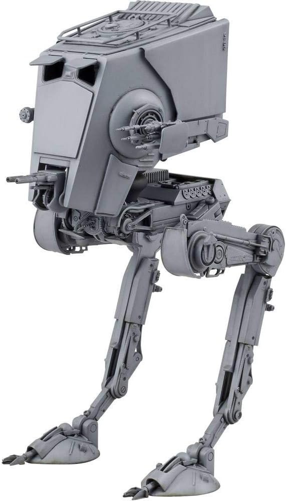 Revell (Bandai original) 01202 Star Wars AT-ST (All Terrain Scout Transport inc. Chewbacca) 1:48 Scale Unbuilt/Pre-coloured/Clip-Together (Non-Glue) Articulated Plastic Model Kit with Display Base