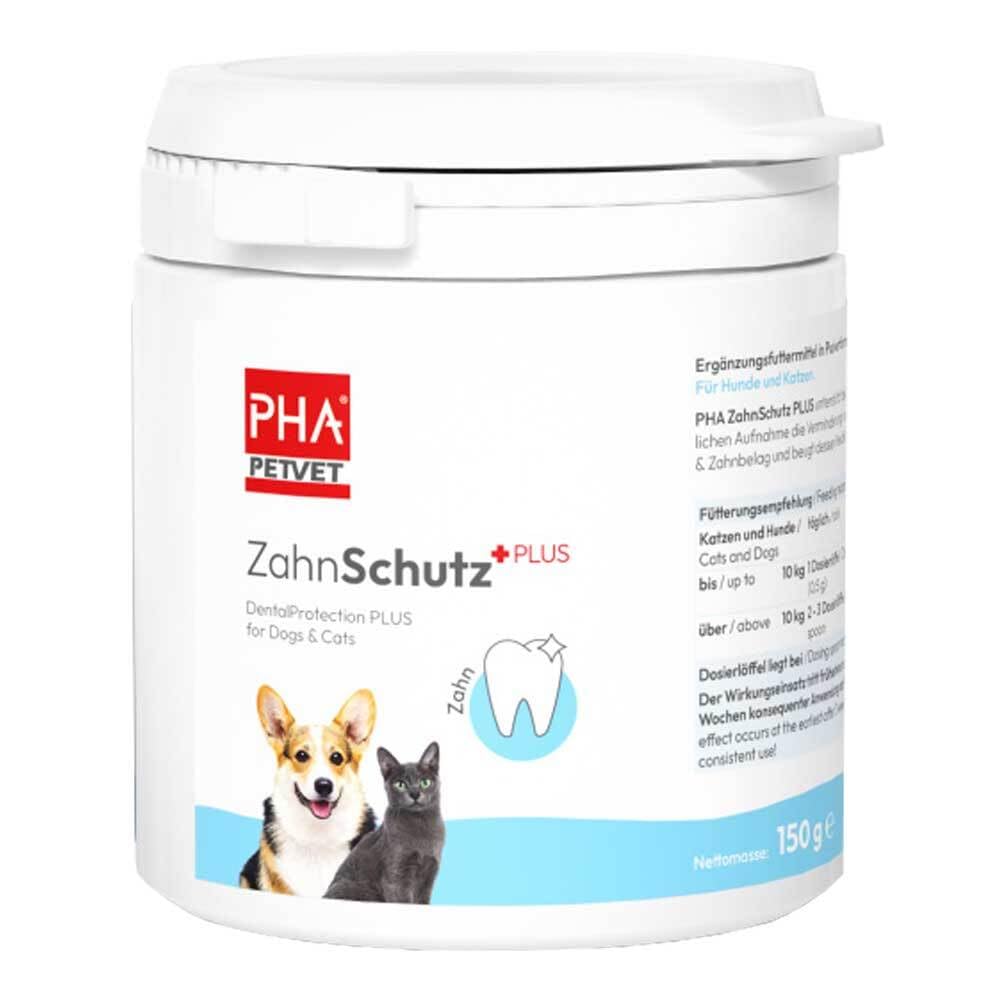PHA ZahnSchutz Plus Pulver f.Hunde/Katzen 150 g