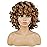 AIDUSA Afro Curly Wigs with Bangs Big Blonde Wigs for Black Women Light Brown Short Wigs for Women Synthetic Hair Natural Looking (30 Honey Blonde)