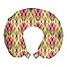 ABAKUHAUS Geometrico Cuscino da Viaggio, Formazioni a forma di diamante, Accessorio in Schiuma di Memoria per Viaggio, 30 cm x 30 cm, crema Multicolor