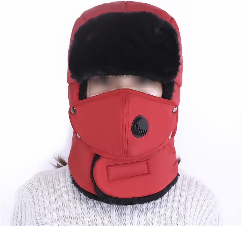 Mens Winter Warm Bomber Hats with Scarf Russian Hat for Women Ear Flap Snow Ski Caps