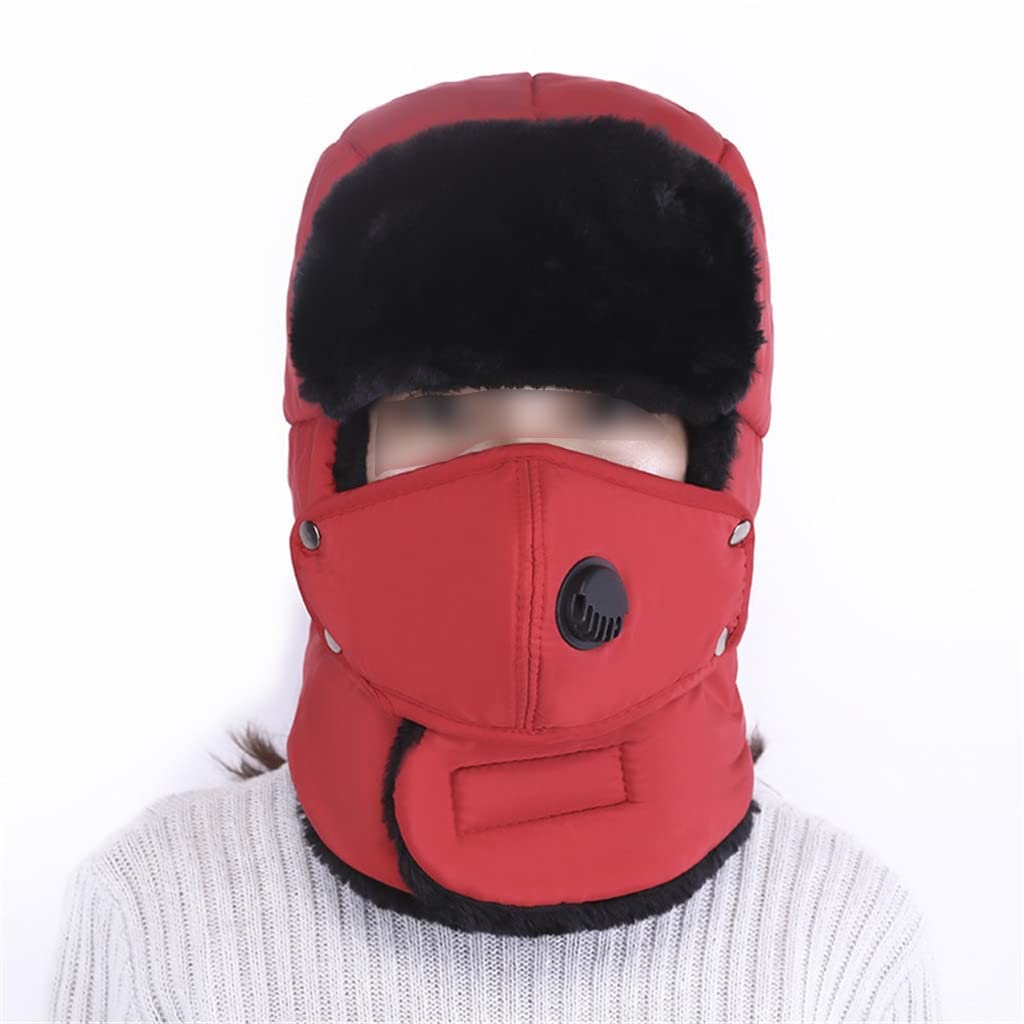 FENOKD Mens Winter Warm Bomber Hats with Scarf Hat for Women Ear Flap Snow Ski Caps (Argento 6 3/4)?Argento-6 3/4