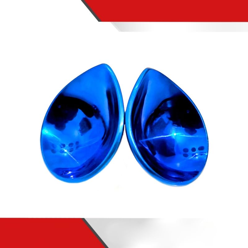 Corneal Eye Shield Protector, Stainless Steel, 24mm x 27mm Large, Blue, Set of 2, Model II