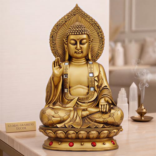 Image of Global Grabbers Buddha Idol Statue | Show Pieces for Home Decor Living Room | House Warming Gifts New Home, Showpiece For Home Decor Living Room, Decorative Items For Home Decor, Gift Items For Home