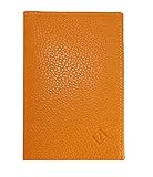 Frédéric Johns® - Porte Papier Voiture en Cuir - Format 4 Volets - étui Carte Grise, permis, Carte d'identité, Cartes, très Complet, Cuir Souple pour Homme ou Femme (Jaune)