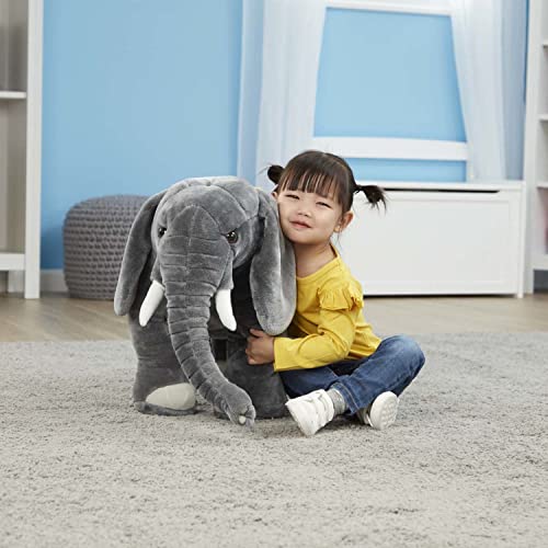 Melissa & Doug Giant Elephant - Lifelike Stuffed Animal (Over 3 feet Long) - Thumbnail 5