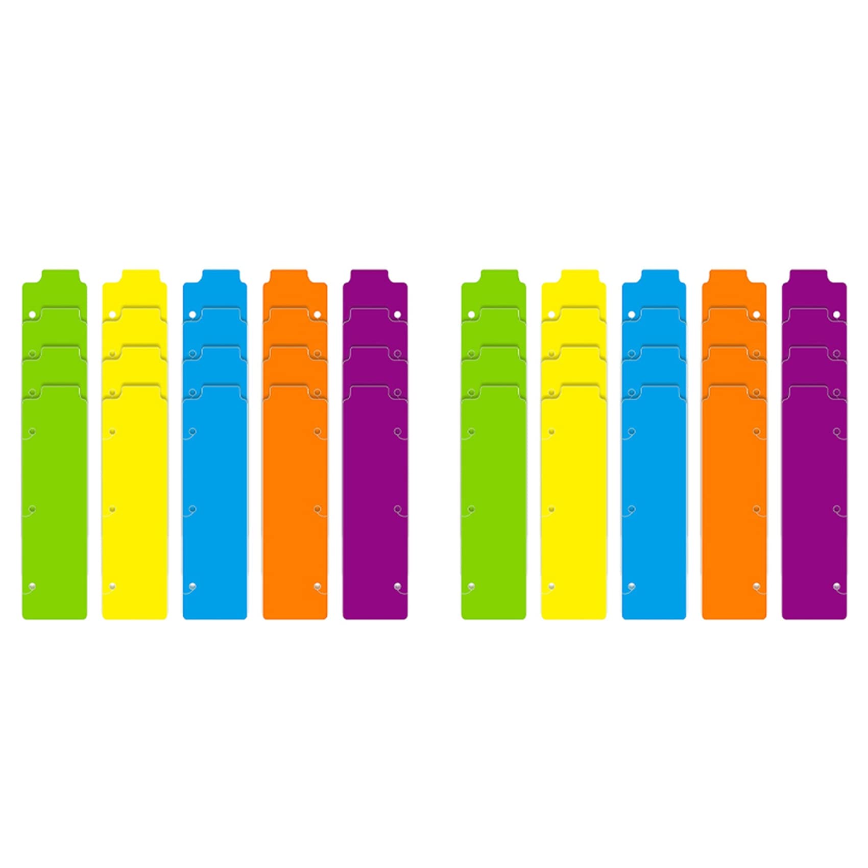 Marque-pages en plastique à clipser lot de 40 mini intercalaires multicolores