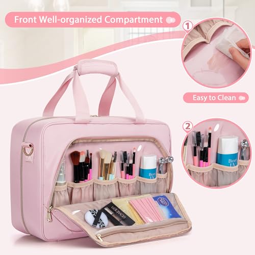 Prokva Extra Large Toiletry Bag for Women with 4 Individual Cases, Pink by Prokva - Image 4