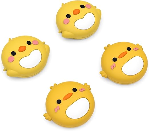 PlayVital Cute Thumb Grip Caps for ps5/4 Controller, Silicone Analog Stick Caps Cover for Xbox Series X/S, Thumbstick Caps for Switch Pro Controller - Parrot & Chick