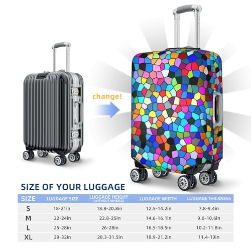 Travel Luggage Cover Protector - Colorful Tie Dye Stained Glass 2 Washable Suitcase Covers For 18-32 Inch Luggage2