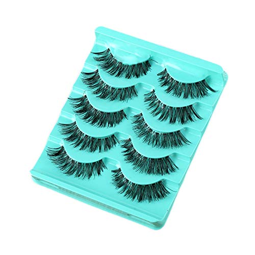 5 Paare Künstliche Wimpern gesetzt Cocohot Kreuzmuster Falsche Wimpern Natur lange falsche Wimpern (5 Paar) (A) (A) Cover