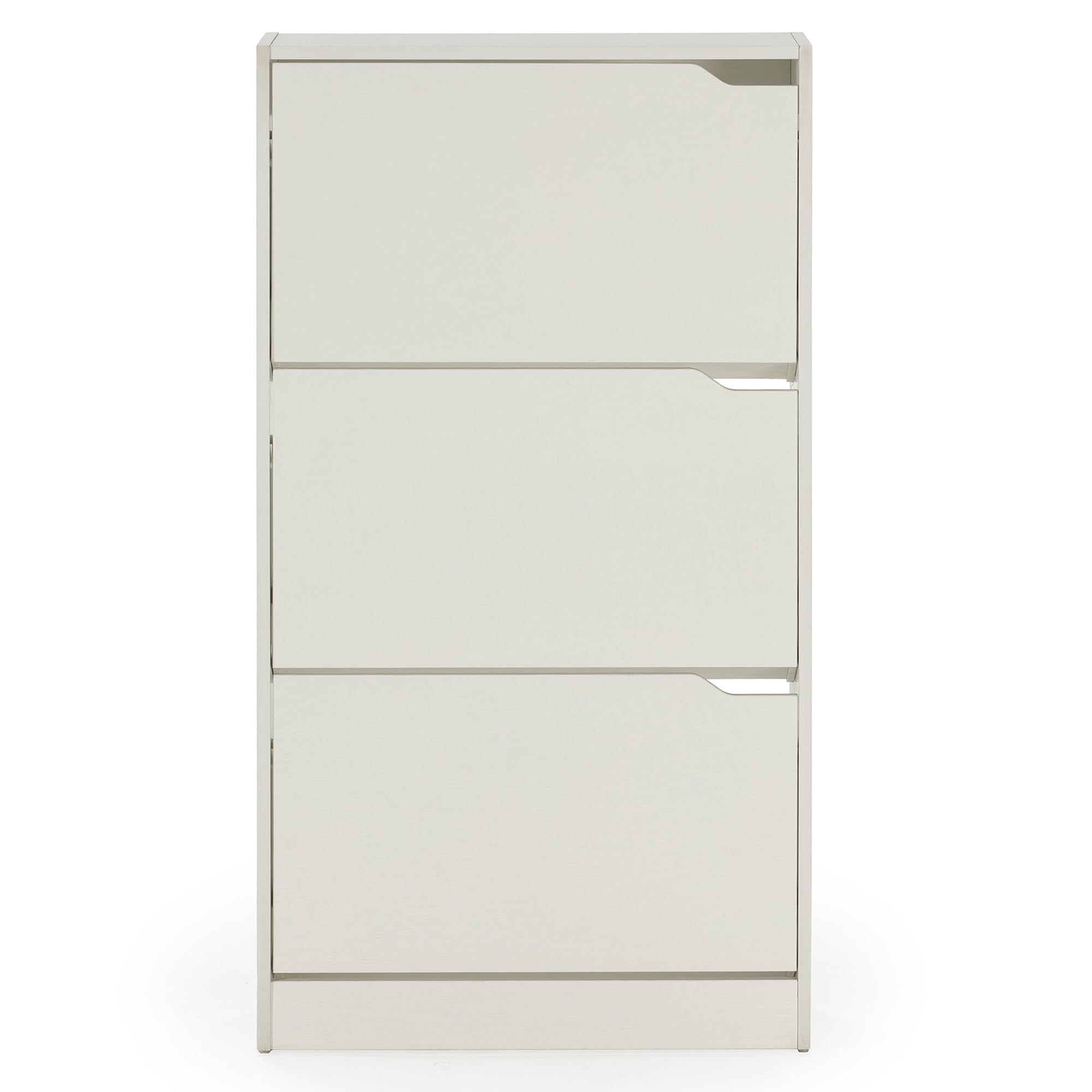 HOMN LIVING Mueble Zapatero Ángel 3 Puertas Color Blanco, para 18 Pares, 63 cm (Ancho) 24 cm (Profundo) 115 cm (Altura)