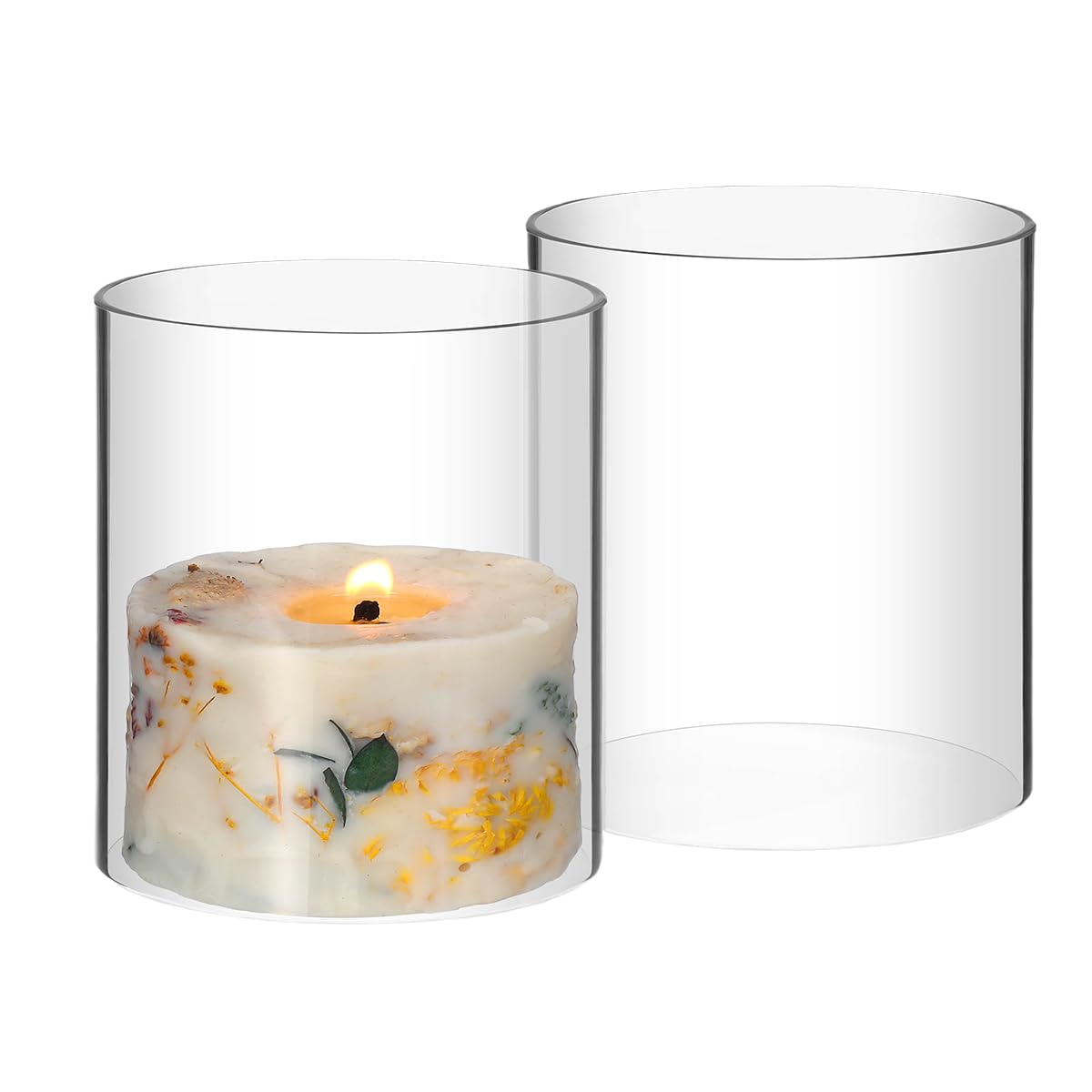 Housoutil Stompkaarsenhouder Kandelaar Open Ended Glass Candle Hold