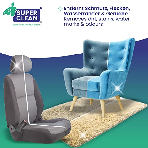 Superclean Bekleding en tapijt, dieptereiniger, vloeibaar concentraatreiniger voor alle soorten kussens, tapijten, lopers, autostoelen, hoezen, bank of de bank, inhoud: 500 ml + 2 sponzen - Image 4